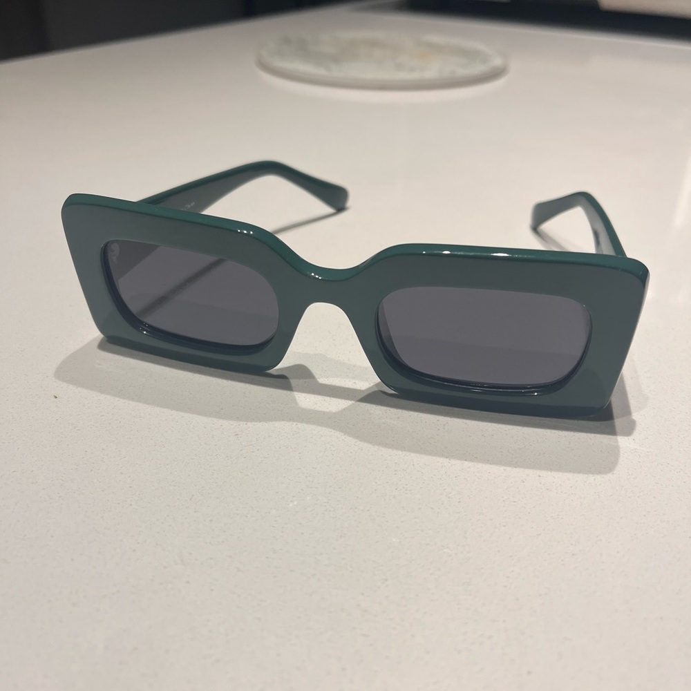 Matt and Nat emerald green rectangular sunglasses